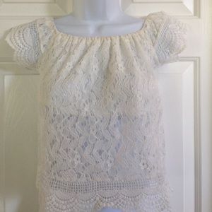 Adorable white lace crop top